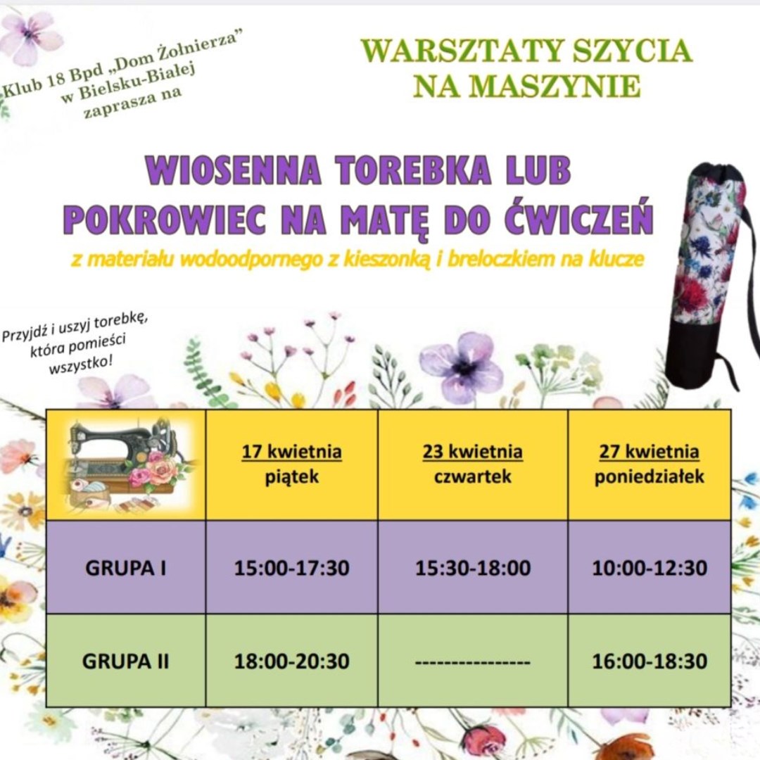 Wiosenna torebka lub pokrowiec na matę do ćwiczeń