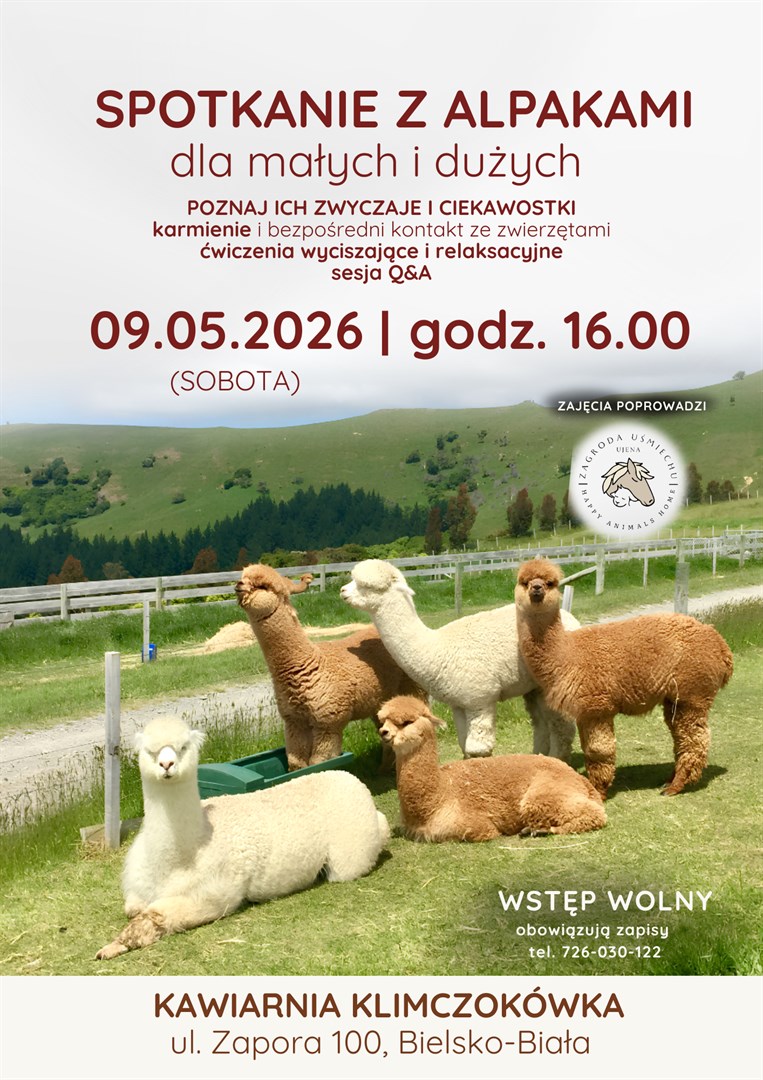 Spotkanie z alpakami w Kawiarni Klimczokówka