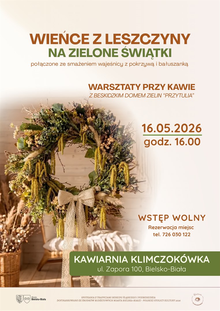 Tworzenie Wieńców z Leszczyny w Kawiarni Klimczokówka